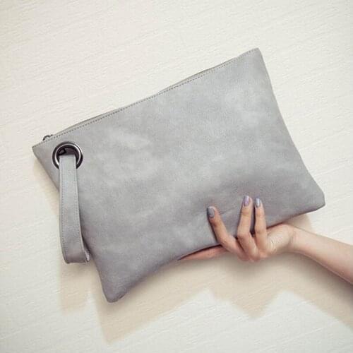 Simple Retro PU Leather Cell Phone Bag Envelope Clutch Bags for Women Briefcase Men