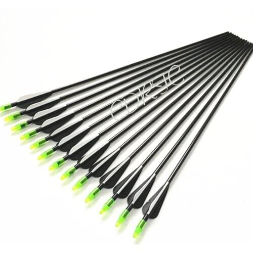 6/12/24 Pcs 32 Inches Fiberglass Arrow 30/40LBS Recurve Bow With Replaceable Arrowhead For Longbow Hunting Archery