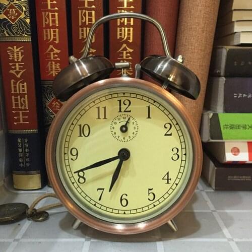 Retro Mechanical Alarm Clock Vintage Clockwork Metal Desk Clock Bedroom Wake Up Snooze Alarm Clock Desktop Desk Clock Table Gift