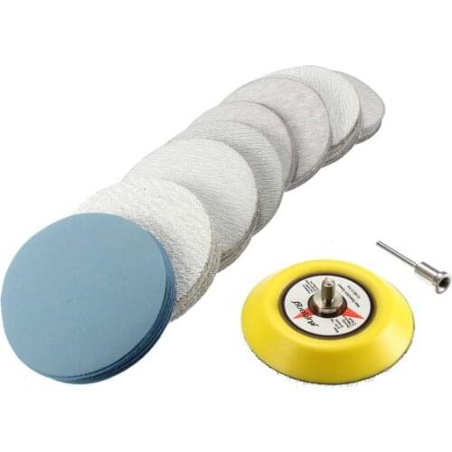 2/3 Inch Hook and Loop Sanding Pad 3mm Shank with 80pcs 80 to 7000 Grit Sand Paper