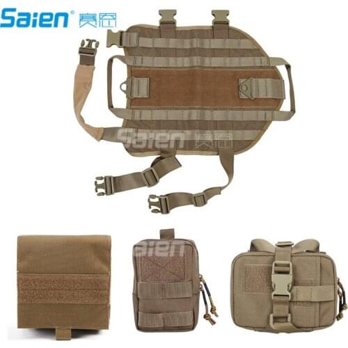 Tactical Dog Molle Vest Harness Training Dog Vest with Detachable Pouches