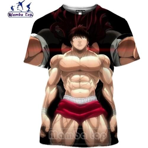 Mamba top Mens T-shirts Anime Black Tshirt 3D Grappler Baki T Shirt Boxing Magazine Women Men Tees Hip Hop Punk Unisex Clothes