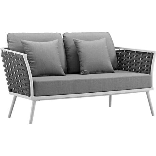 Outdoor patio furniture sets outdoor sofa with rope and sunbrella cushions