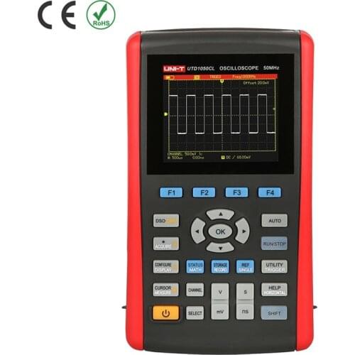 UNI-T UTD1025CL/1050CL 3.5" Scopemeter Handheld Digital Color LCD Storage 25/50MHz Mini USB Oscilloscopes 1CH Scope meter
