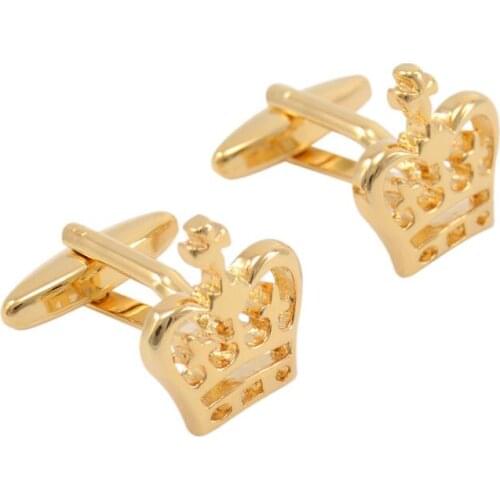 Hollow Crown Design Cufflinks Cuff Links Shirt Buttons Cufflinks Gold And Silver Mens Fashion Gift Jewelry Wholesale 20pairs
