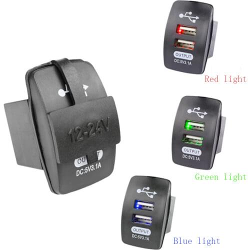 New Motorcycle Dual USB Car Boat Charger Power Adapter 12-24 V 3.1A Dual USB Socket Charger For iPhone Ipad Tablet