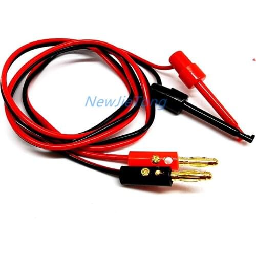 1pair Multimeter Tools 4mm Gold Plated Banana Plug to Test Hook Clip Lead Cable 1M Wire Equipment Connector