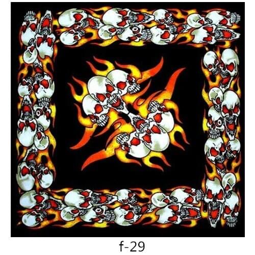 100% Cotton Fashion Hip-Hop Punk Flame Skull Bandanas Scarf Headband Wrap Scarf For Men/Women 55CM*55CM