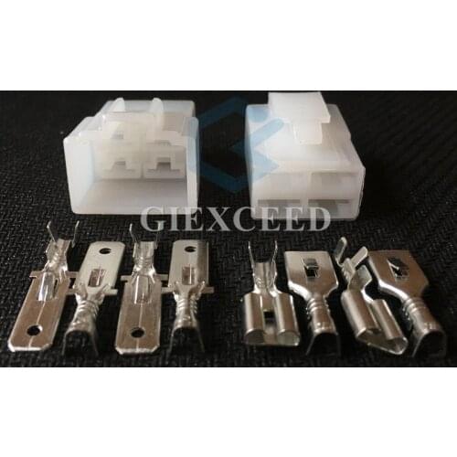 2 Sets 4 Pin 6.3 Series Female And Male Electric Plug Automotive Connector For Cars