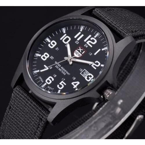 2020 fashion retro luxury mens watch military outdoor multi-function mechanical watch nylon mens quartz watch with calendar