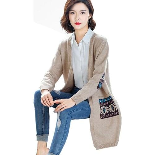 2021 Women Cardigan Coat Spring Autumn Long Knitting Sweater Coat Large Size Tops Female Loose Knitted Jacket Plus Size 4XL A