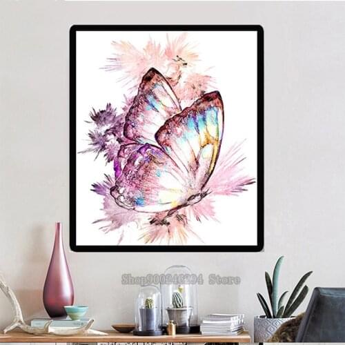 5D DIY diamond painting Colorful art Butterfly mosaic diamond embroidery cross stitch square round diamond home decoration FF128