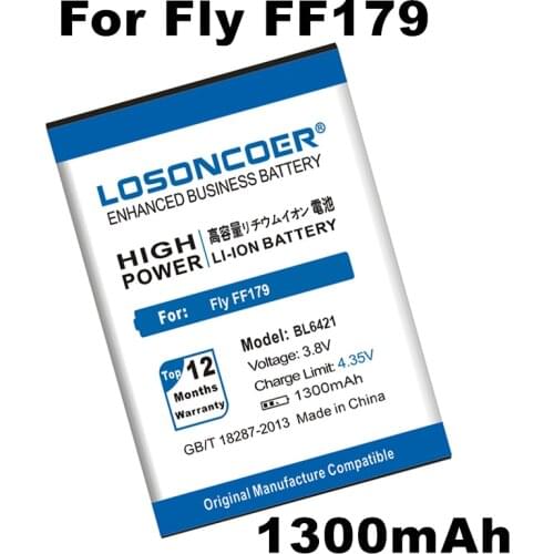LOSONCOER BL6421 1300mAh Battery For Fly FF179 BL6421 Battery+Tracking Number