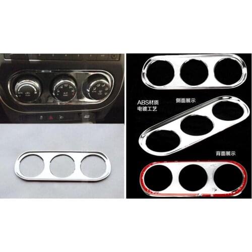 Car Chrome ABS Air Condition Adjust Switch Button Control Knob Cover Frame Trim Sticker Fit For Jeep Compass 2011- 2016
