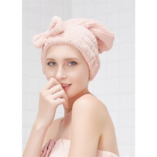 Quick-dry Hair Drying Towel Cap Bath Hat Microfiber Solid Towel Cap Super Absorption Turban Hair Dry Cap for Women girls