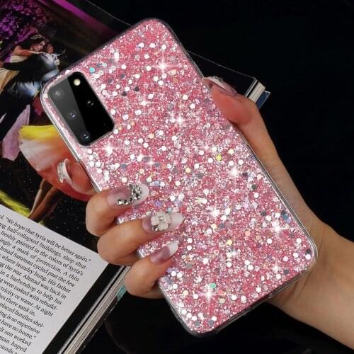 Luxury Glitter Sequins Soft Shockproof Silicone phone Case for Samsung Galaxy S8 S9 S10 Plus A50 A70 A51 A71 A21 A21S A20 cover