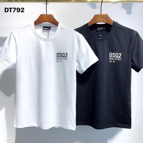 DSQUARED2- Men Women Pure Cotton T Shirt O Neck Short Sleeve Shirt Street Hip Hop Style Authentic DSQ T-shirtDT792