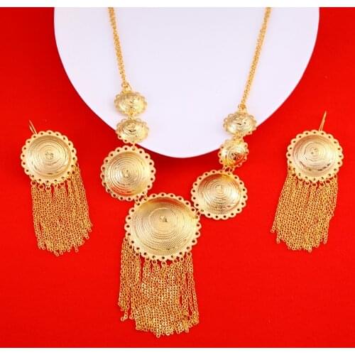Ethiopian Jewelry Sets Gold Color Sets For African Ethiopian Eritrean Women Wedding Jewelry Sets