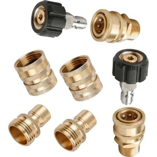 8 Pack Brass Pressure Washer Adaptor M22 To 3/8'' Quick Release
