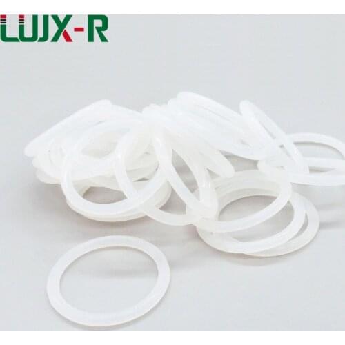 LUJX-R 3.5mm Thickness O-Ring Seal Silicone Gasket O Type Rings Sealing OD40/42/45/48/50/54mm Food Grade White O Ringen Washer