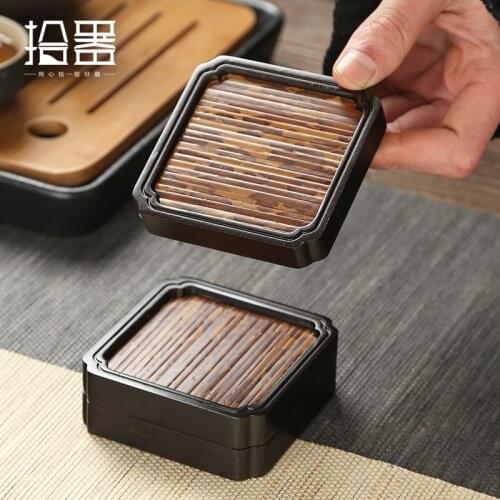 Meifei Banzhu tea ceremony cup pad Japanese cup holder kungfu tea set tea table pot bearing heat insulation meal mat accessories