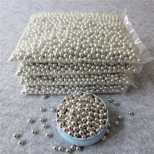 Fashion without hole Pearl electroplate silver Imitation ABS Beads Acrylic Spacer Beads for Jewelry Making Findings DIY Plastic