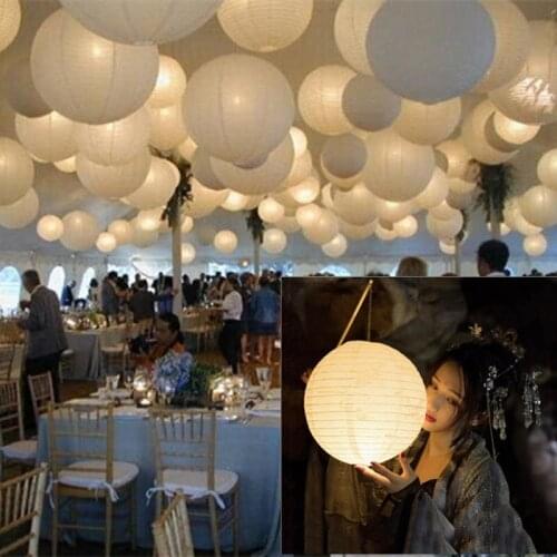 Fashion Party Decoration 10" 25 CM Paper Lanterns With LED Lights For Wedding Christmas Birthday Hanging Ornament Supplies