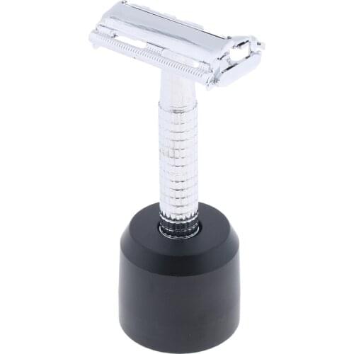 Men Women Premium Stainless Steel Safety Shaver with Base Stand, Double Edge Shaver