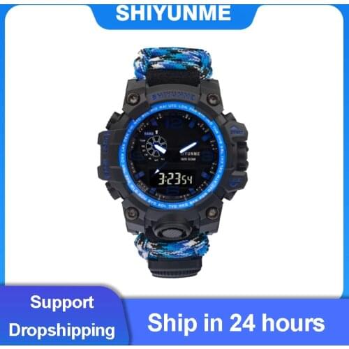 Outdoor Adventure Mountaineer Hiking Men Sports Watch 2021 Compass Luxury Brand LED Digital Clock Military Waterproof Wristwatch