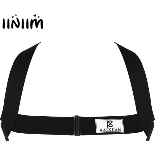 Mens Lingerie Costume Accessories Elastic Shoulder Strap Chest Harness Belt for Stage Performance Roleplay Club Pole Dancing