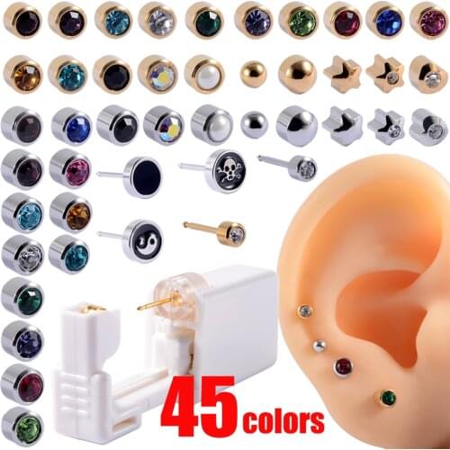1Unit Newly 3mm Disposable Sterile NO PAIN Body Piercing Tool Kit for Ear Nose Lip Safety With Earrings Dropshipping