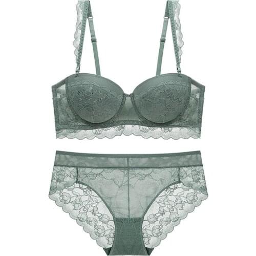 New Women underwear Set Lace Sexy Push-up Bra And Panty Sets Comfortable Brassiere Adjustable Straps Gathered Lingerie