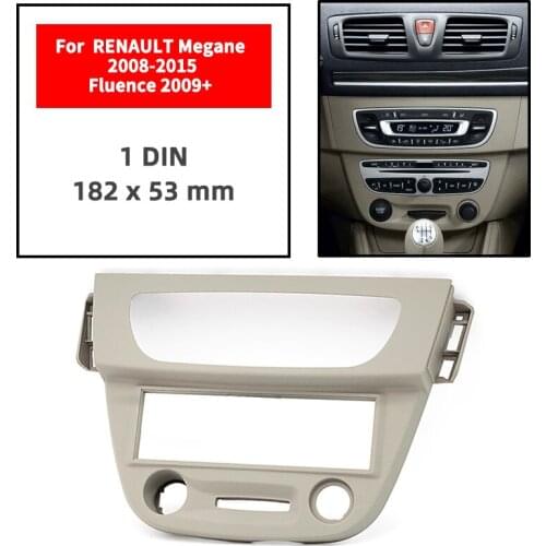 One Din Radio Fascia for RENAULT Megane 2008+/Fluence 2009+ Panel Dash Mount Installation Trim Kit Face Frame GPS 182*53 mm