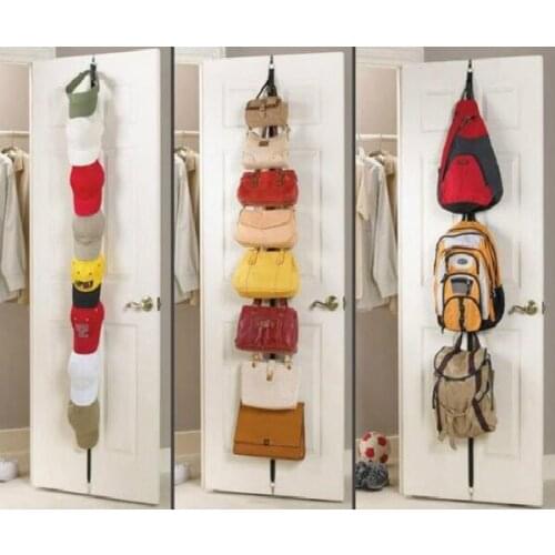 Over Door Straps Hanger 8 Hooks Adjustable Hat Bag Clothes Coat Rack Organizer
