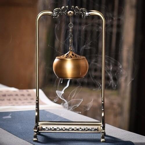 GY Pure Copper Gourd Hanging Furnace Backflow Incense Burner Antique Style Ornaments Incense Incense Coil Burner Sandalwood