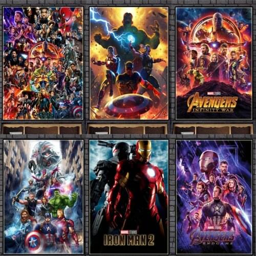 Marvel Avengers EndGame Poster Comics Infinity War Pop Movie Canvas Painting Wall Art Picture for Room Home Decor Cuadros Gift