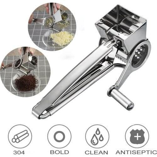Hand-cranked cheese grinder Stainless steel rotary cheese grater Multi-function cheese grinder three-piece set