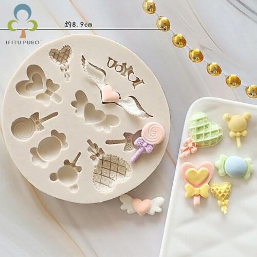 Angel Wings Love Ice Cream Lollipops Silicone Mold Aromatherapy Plaster Clay Epoxy Baking Decoration Tools WYW