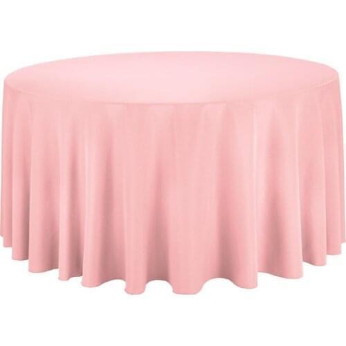 20Pcs Pink Round 320cm Polyester Tablecloth For Wedding Party Banquet Decoration Hotel Supplies Free Shipping