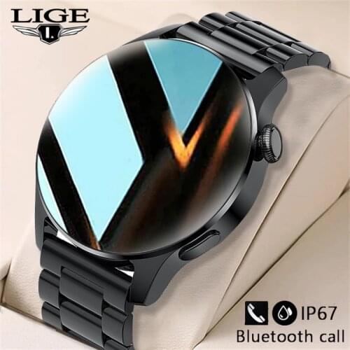 LIGE 2021 New Bluetooth Call Smart watch Men Full touch Screen Sports fitness watch Bluetooth For Huawei Android ios Smart watch