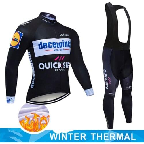 2021 Cycling Jersey Set New Team Long Sleeve Clothes Men Winter Cycling Clothing Thermal Fleece Ropa Ciclismo Hombre Warm