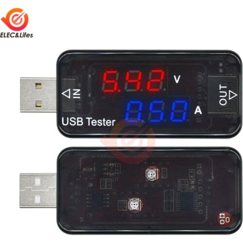 USB Voltage Tester Electrical power LCD Digital Voltmeter Ammeter Detector Current Voltage Monitor Power Bank Charger 3.3V~30V