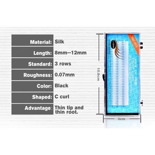 10 Pcs high quality 3d 0.07 thickness eyelash extension by free shipping