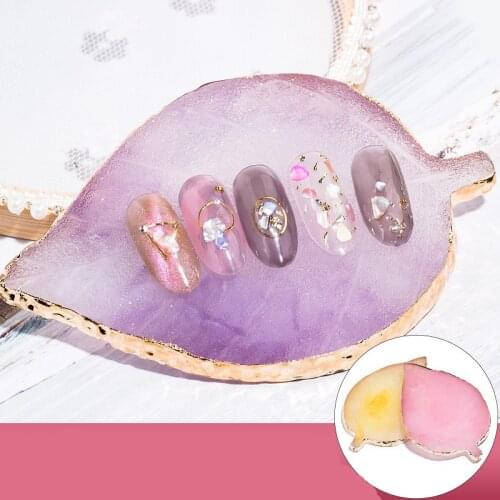 1Pcs Resin Stone Color Palette False Nail Tips Drawing Nail Color Palette For Nail Color Mixing Display Manicure Polish Gel Tool