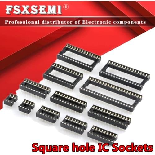10pcs Square hole IC Sockets DIP6 DIP8 DIP14 DIP16 DIP18 DIP20 DIP28 DIP40 Connector DIP Socket 6 8 14 16 18 20 24 28 40 pins