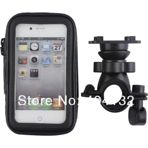 100PCS Universal Bike Bicycle Waterproof Phone Bag Case Mount Holder For iPhone 4 4S Stand