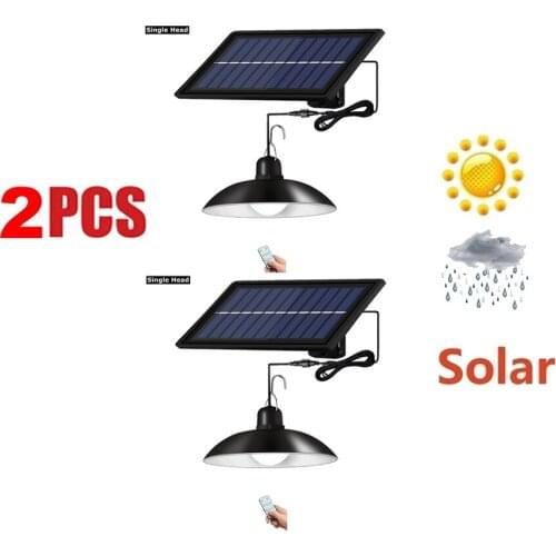 2pcs Retro Lampshade Solar Pendant Chandelier solar Outdoor Wall Lamp Waterproof Light Garden Light Path Emergency Security Ligh