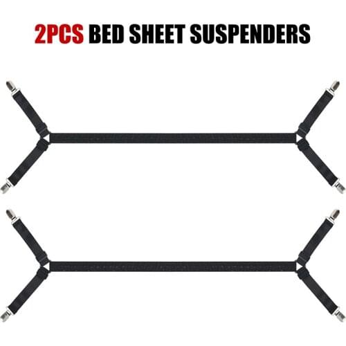 2Pcs Bed Sheet Suspenders Straps Mattress Fastener Holder Adjustable Gripper Sheet Clip 98cm-250cm