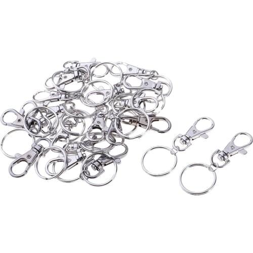 20pcs Small Silver Lobster Trigger Swivel Clasps for Keyring Hook Keychain Outdoor Camping Hiking Travel