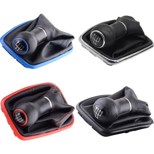 5 Speed PU Leather Gear Shift Knob Lever Shifter Gaitor Boot For Volkswagen VW Golf MK4 GTI R32 Bora Jetta
